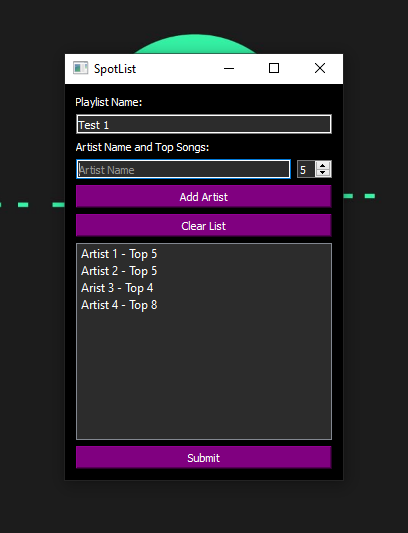 SpotList Screenshot