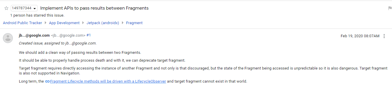 弃用 target fragment API