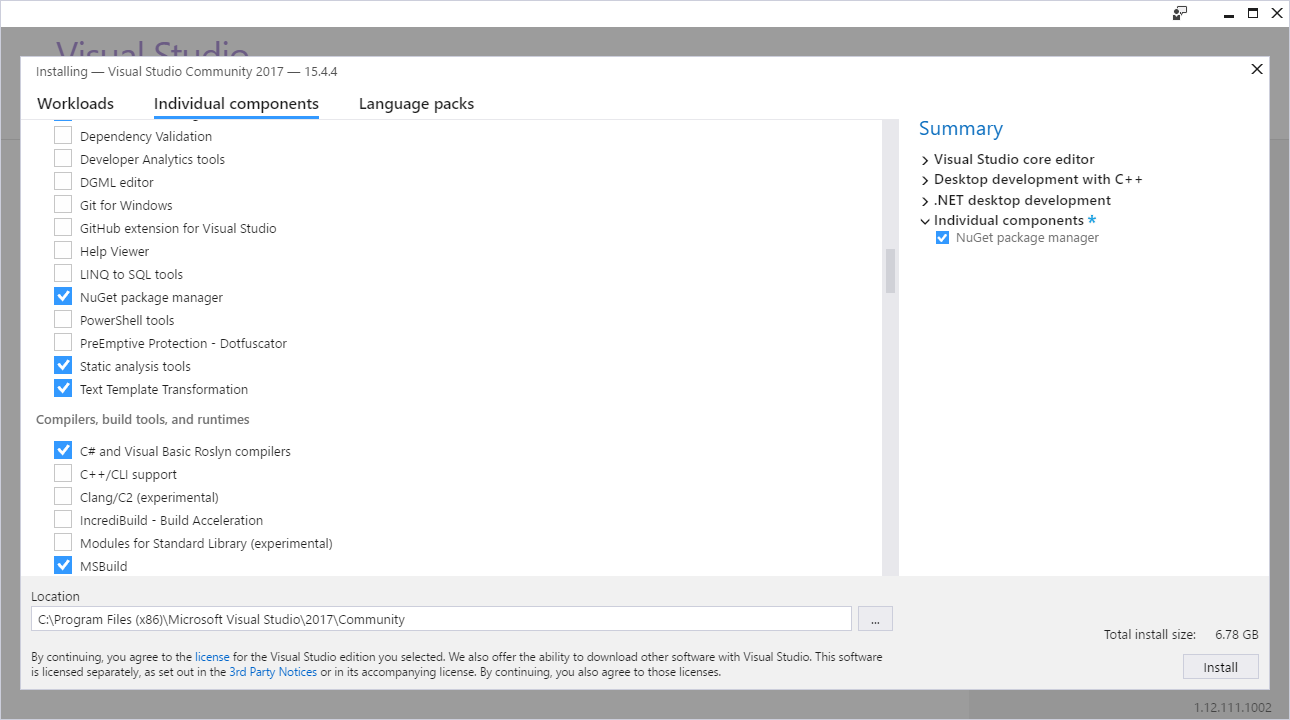 VS2017 Install 2