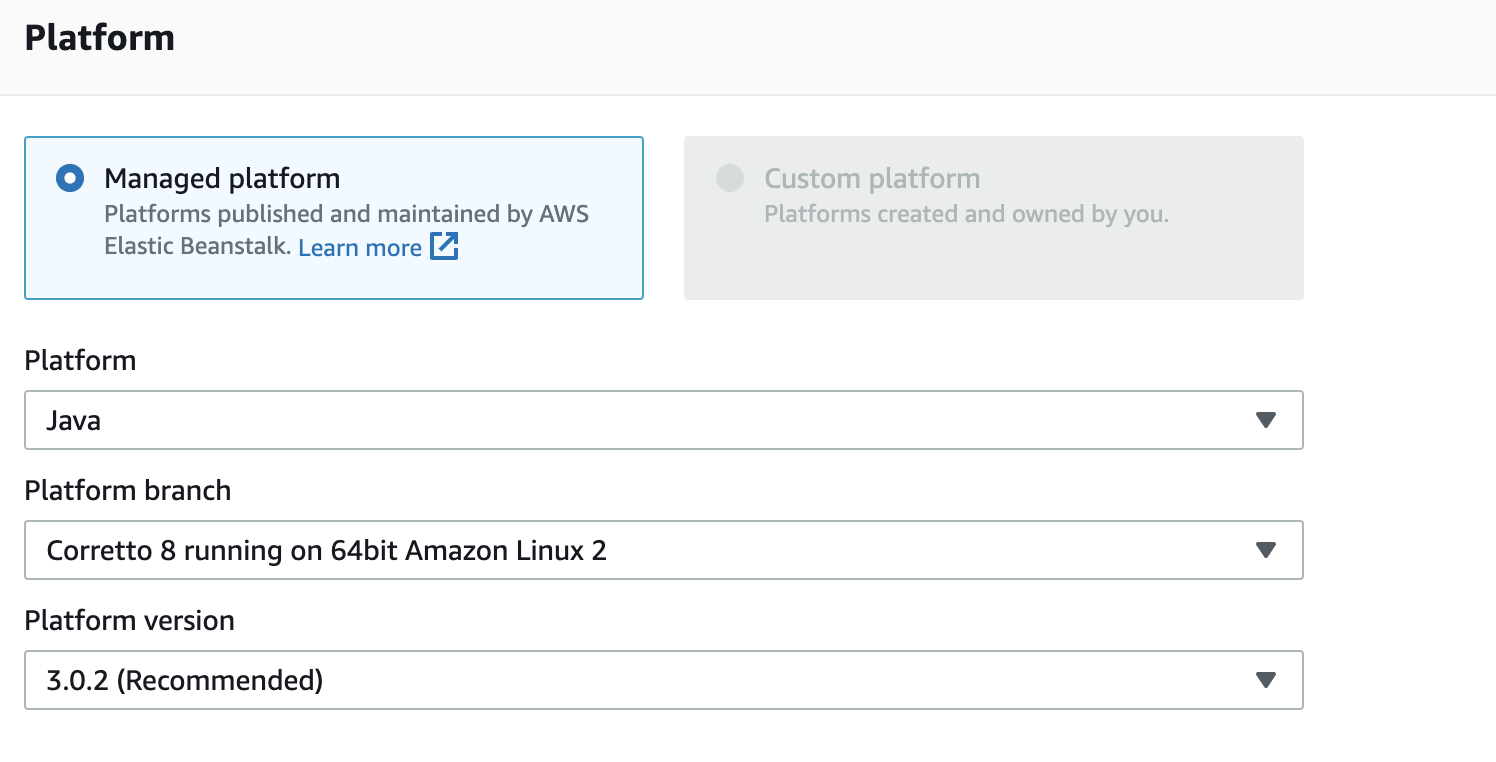 Platform Select Option