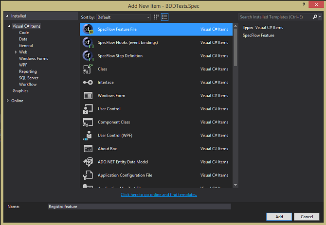 Añadir feature file