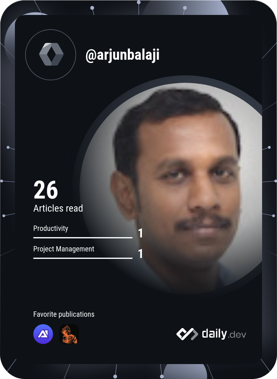 Arjun Balaji's Dev Card