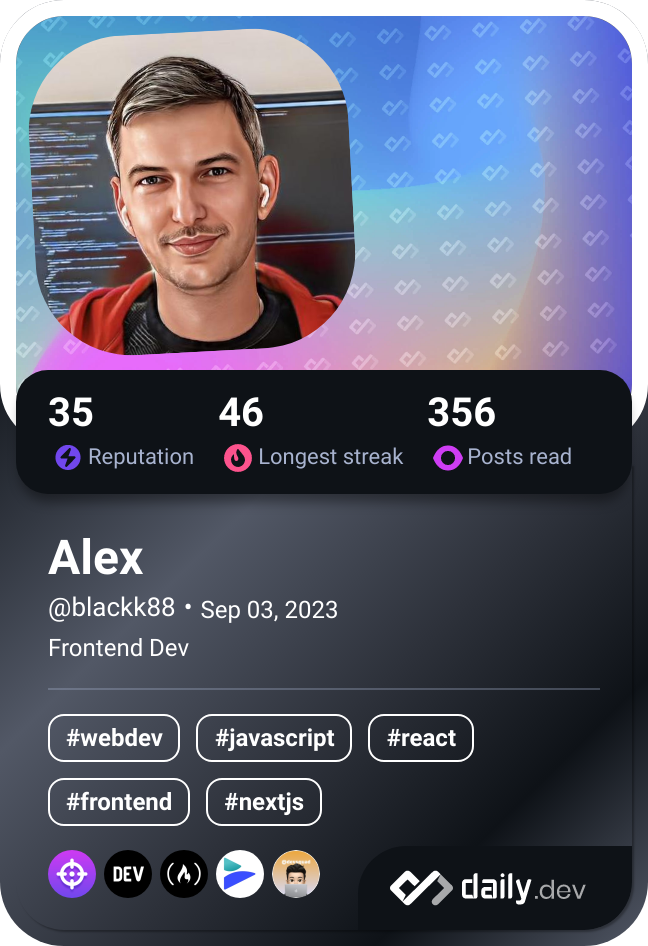 Alex's Dev Card