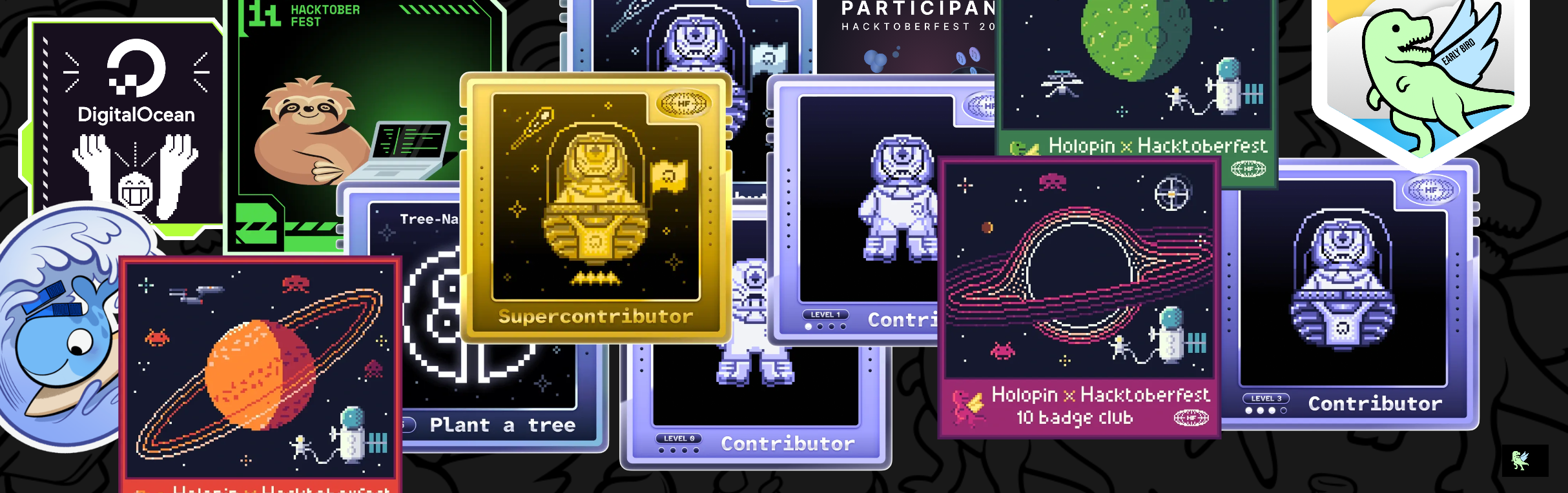 An image of @denisolvr's Holopin badges, which is a link to view their full Holopin profile