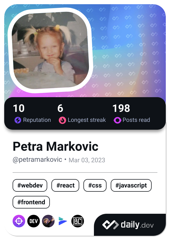 Petra Markovic's Dev Card