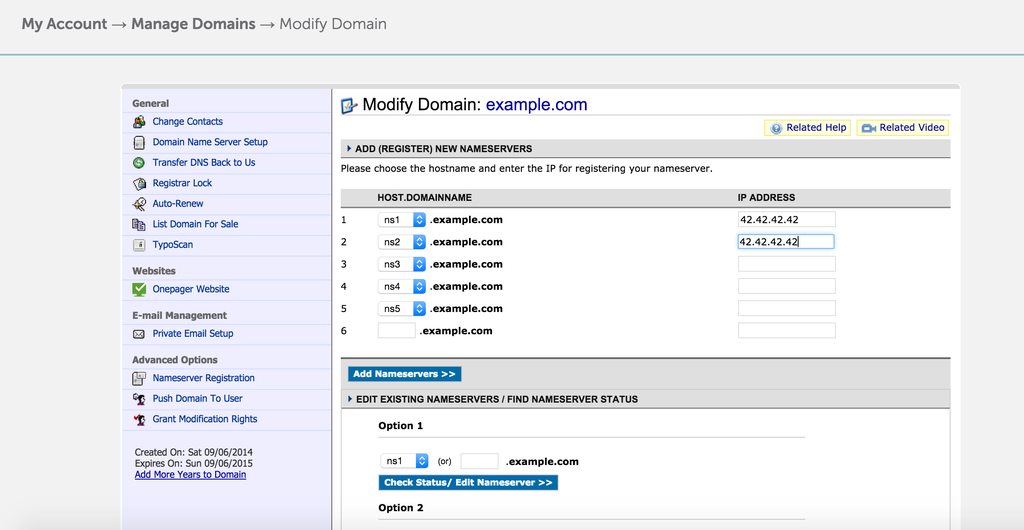 Nameserver registration