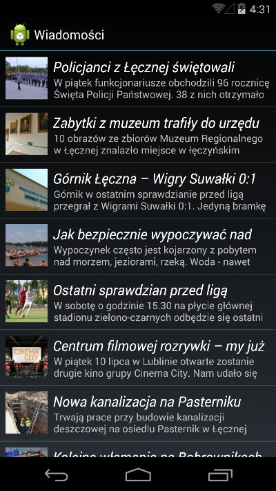 Android news list