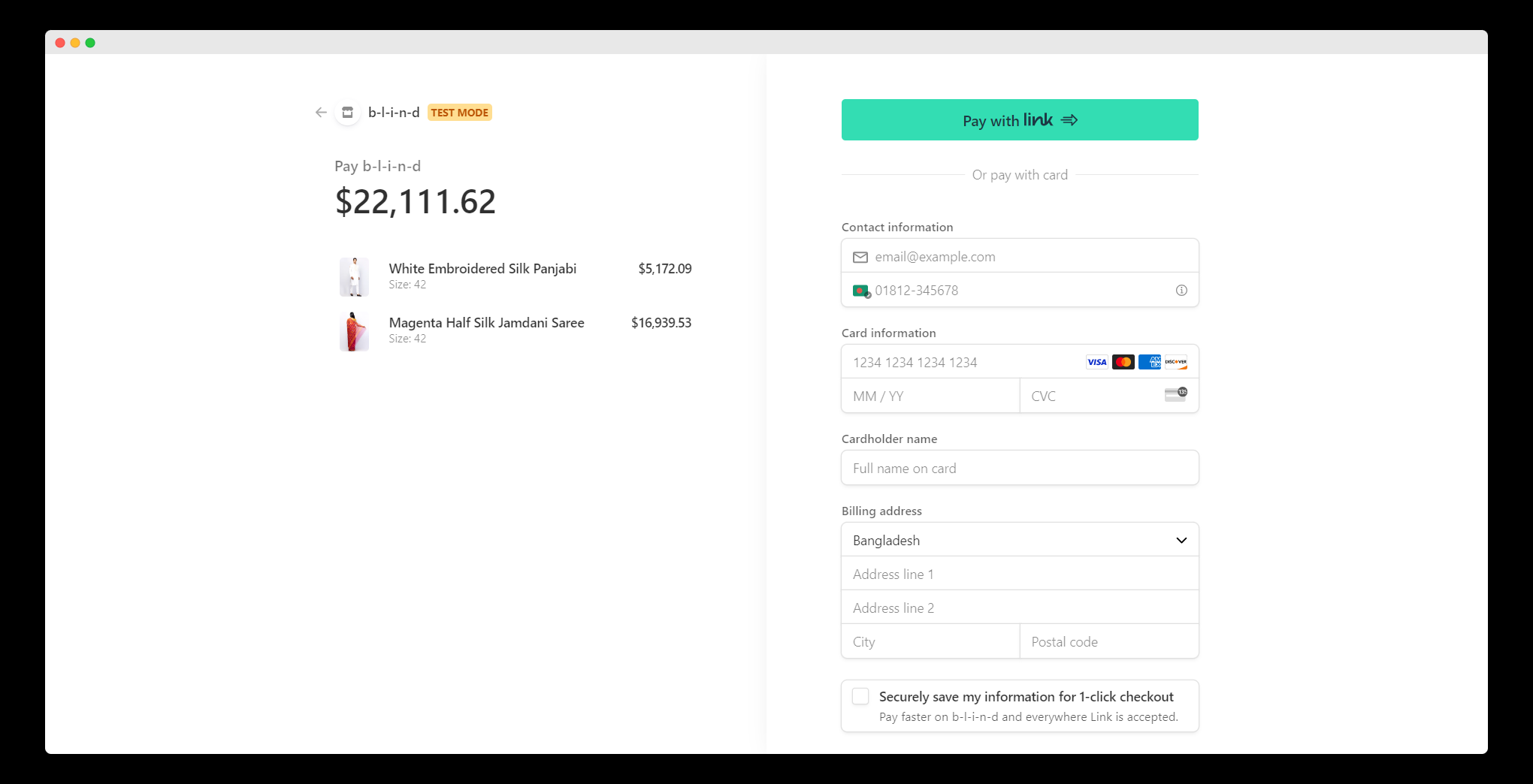 Payment page