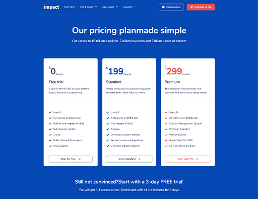 Pricing page