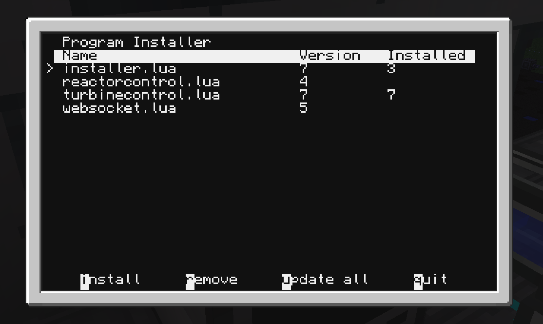 Interface screenshot