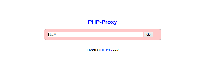 This is what PHP-Proxy looks like when installed