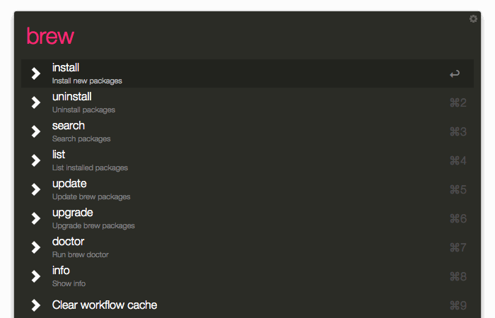 Homebrew & Cask for Alfred Screenshot