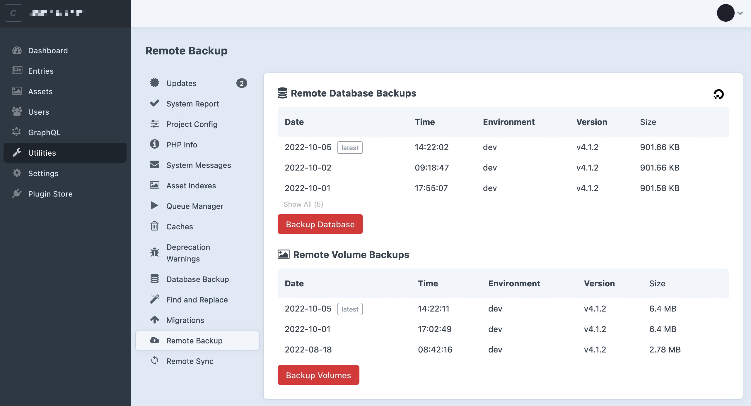 Craft Remote Backup Overview