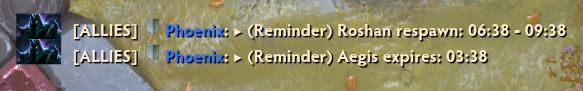 Roshan/Aegis Timer, in-game reminder