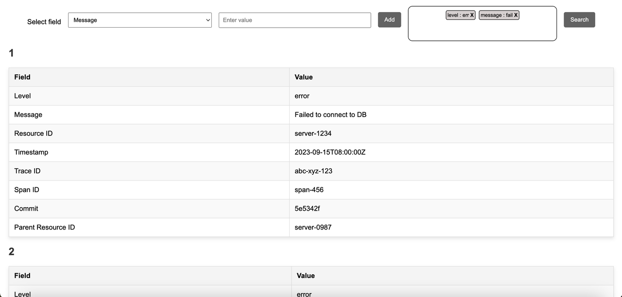 Log Ingestor and Query Interface