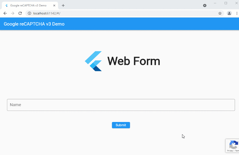 Demo of the Google reCAPTCHA v3 in Flutter Web