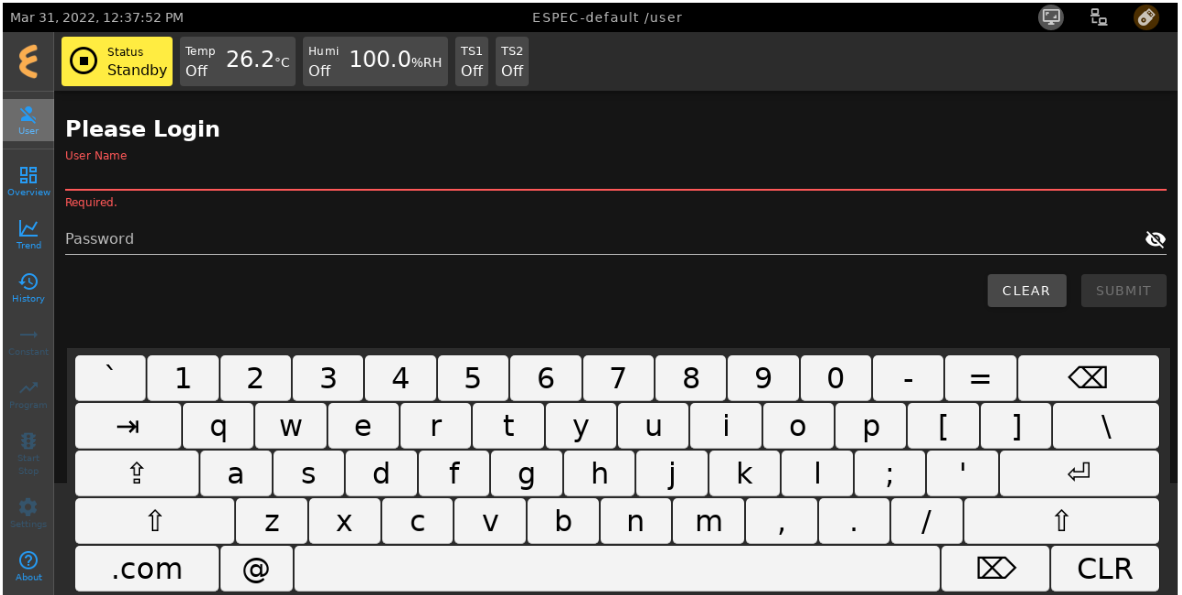 Log into EWC via HMI