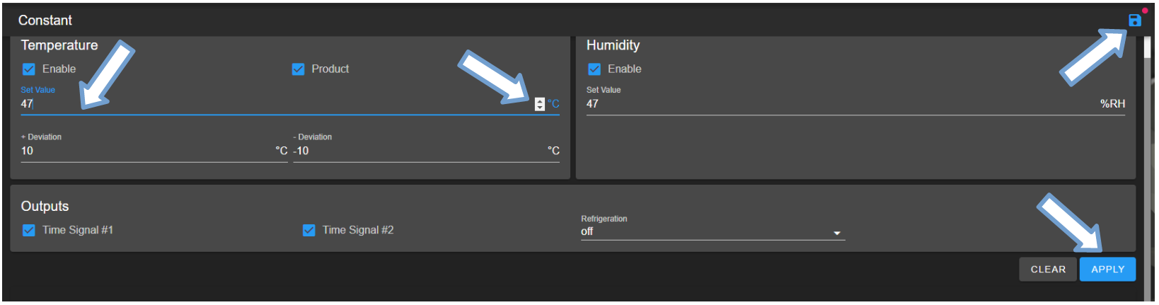 Apply new constant setting on temperature