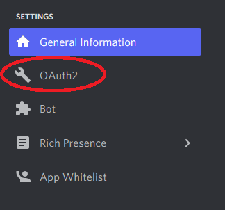 Click on the OAuth2 tab