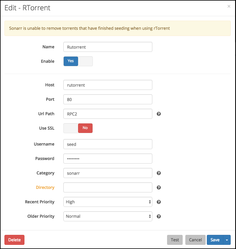 Sonarr ruTorrent Downloader