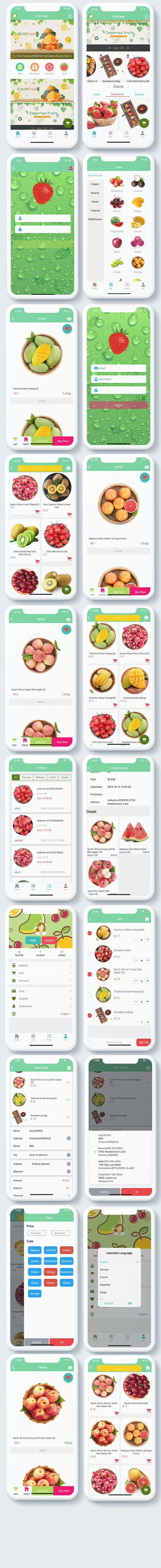 Ionic fruit App  ionic template