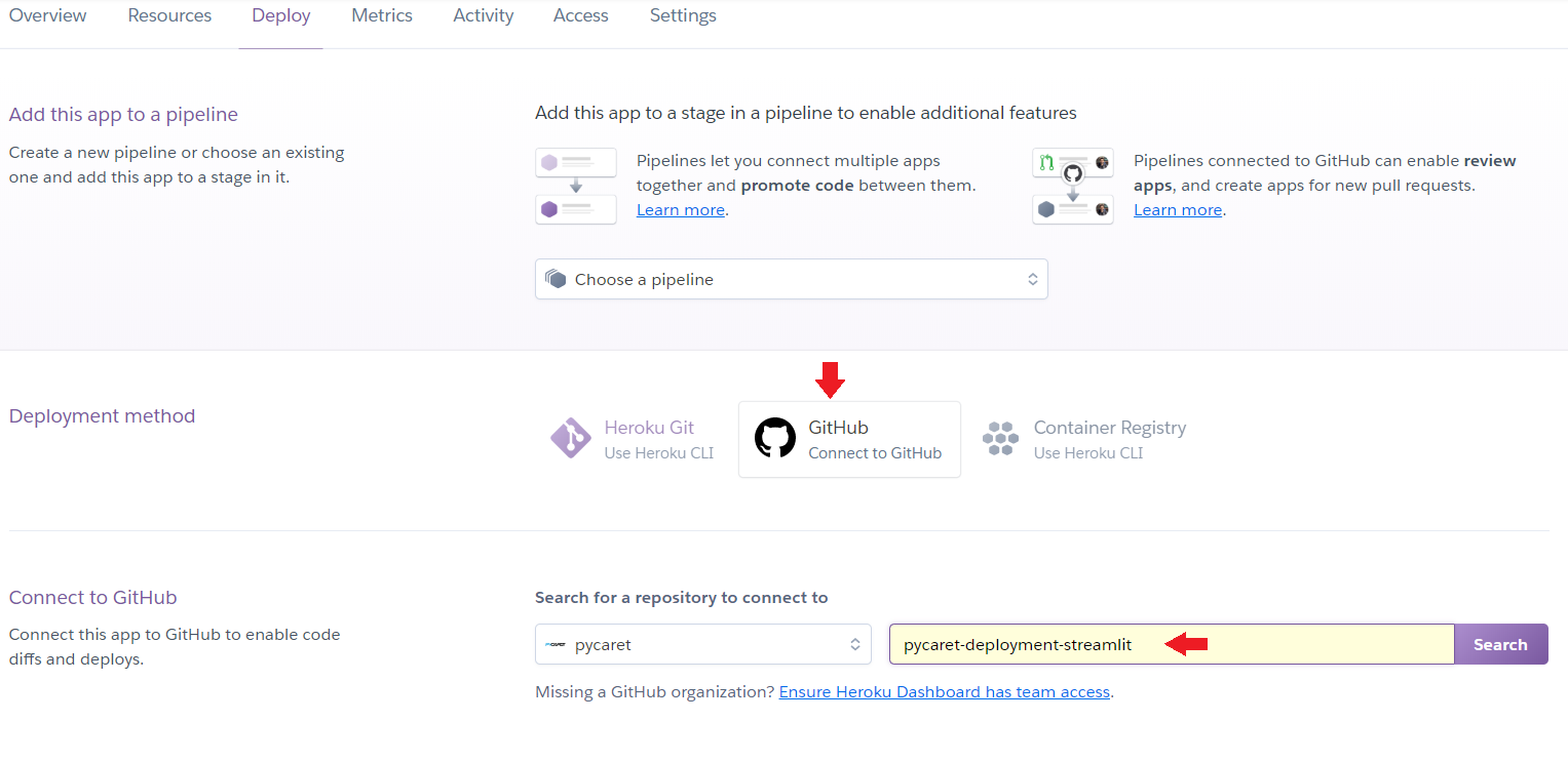 Heroku — Connect to GitHub