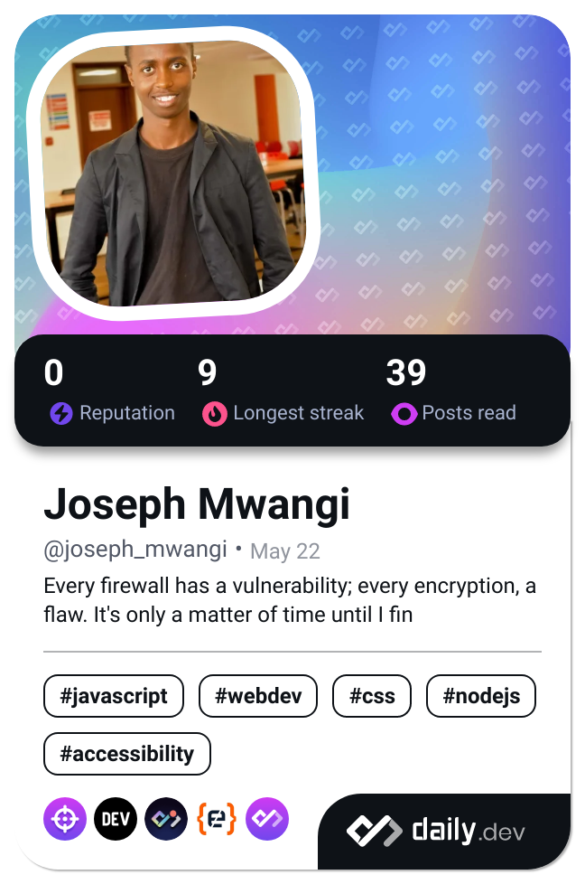 Joseph Njoroge Mwangi's Dev Card