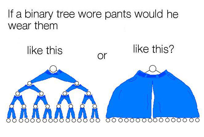 Binary tree pants meme