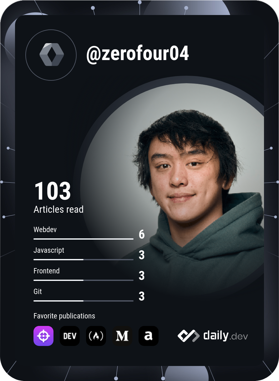 Ben // Zerofour // 04's Dev Card