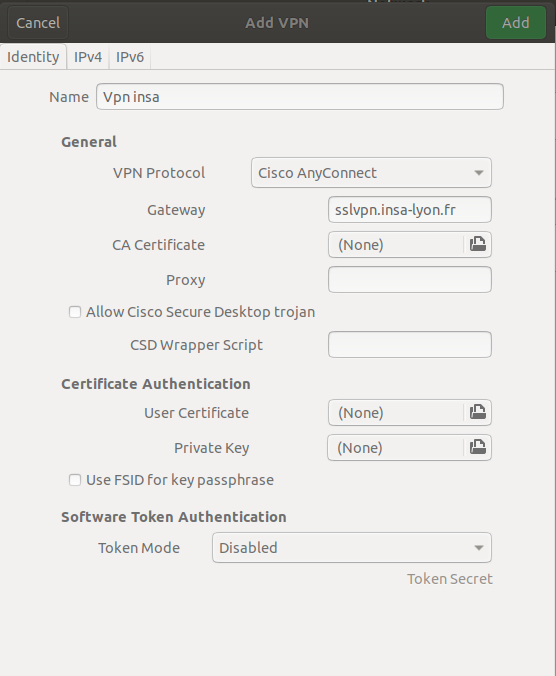 add vpn connection