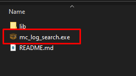 Run mc_log_search.exe