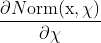 $${{\partial N{\rm{orm}}({\rm{x}},\chi )} \over {\partial \chi }}$$