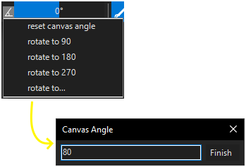 Canvas angle button