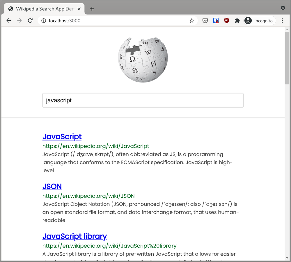Wikipedia App Demo