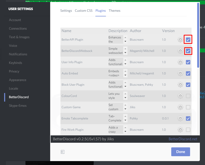 BD Plugin Settings