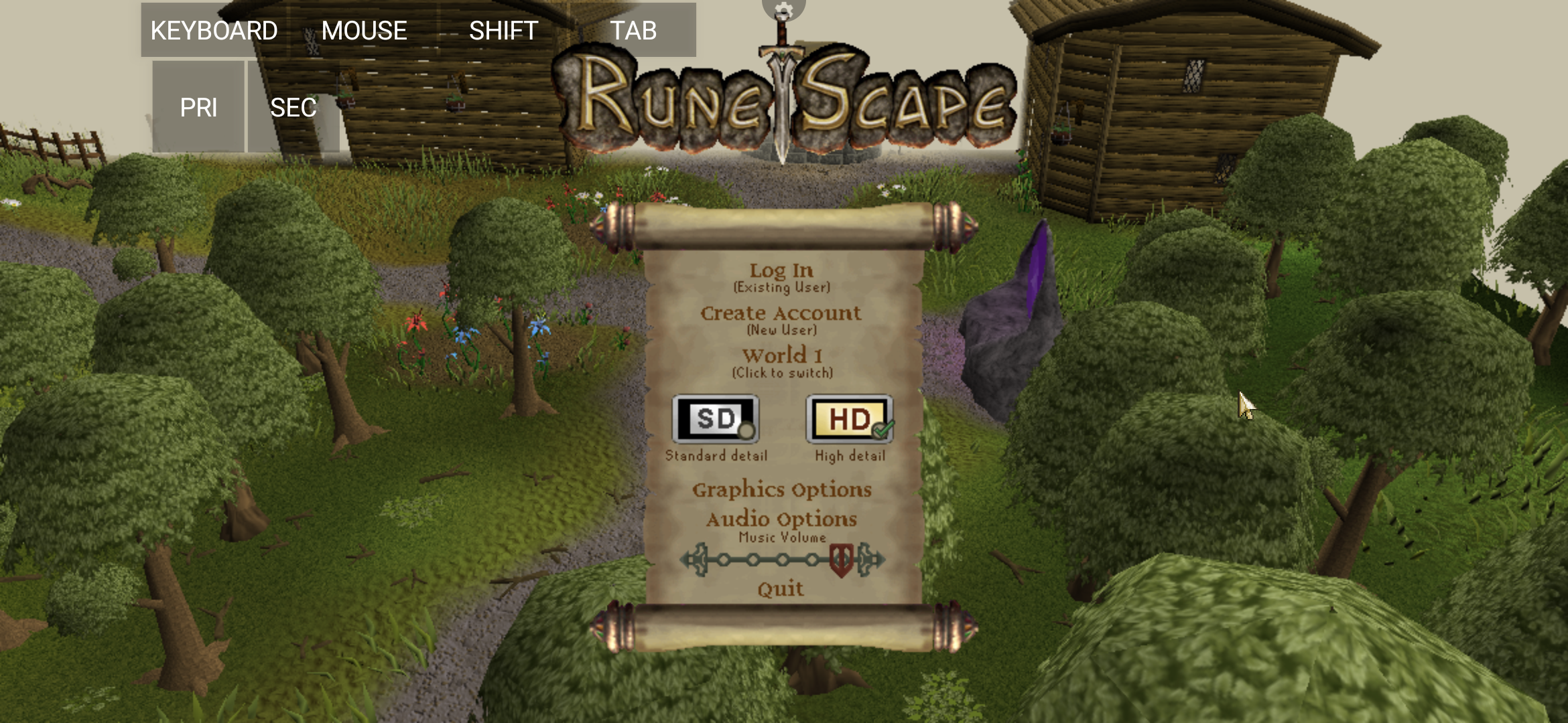 2009scape Mobile login screen