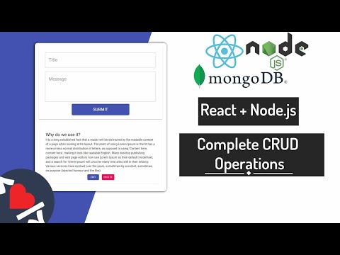 Video Tutorial for Complete MERN Stack CRUD Operations