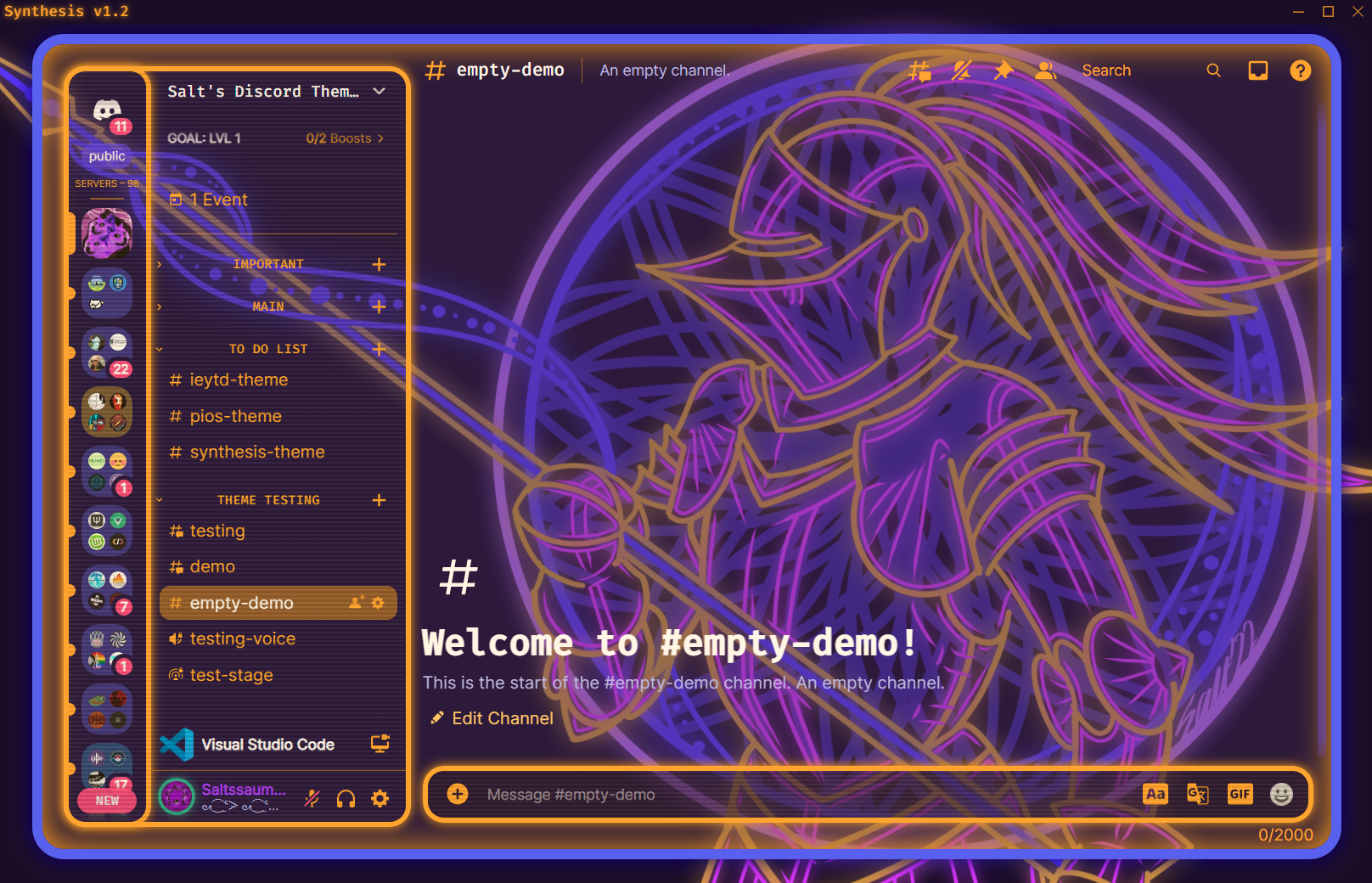 Synthesis with background image applied to Discord