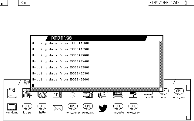 MC400 System Screen running ROMDUMP.IMG