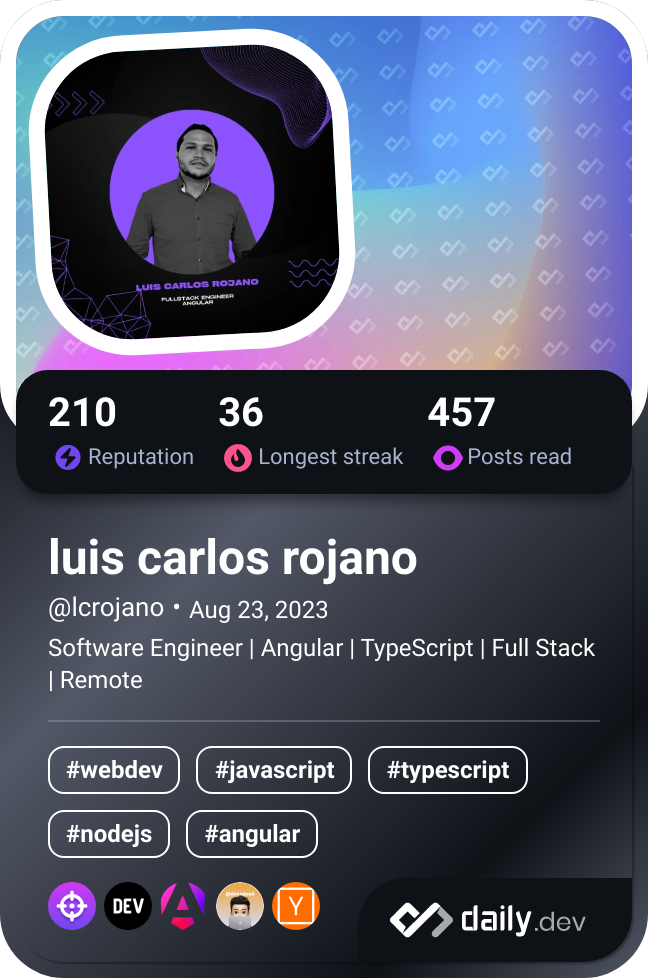 luis carlos rojano's Dev Card