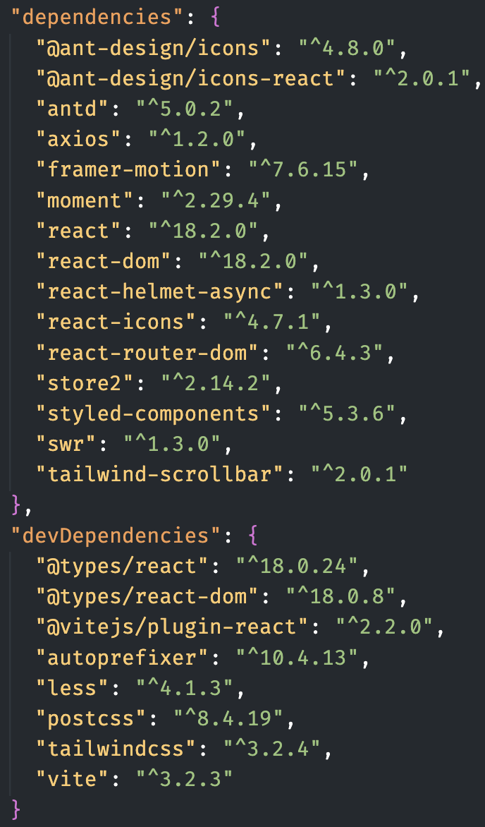 Dependencies Overview