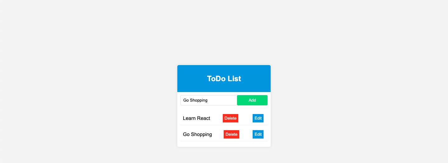 ToDo List Screenshot