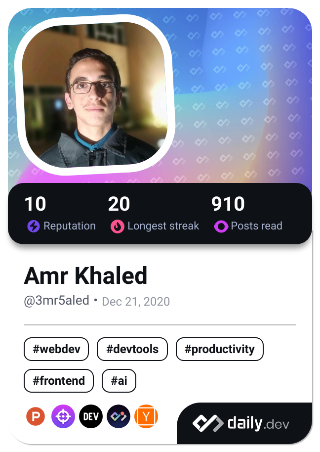 Amr Khaled's Dev Card