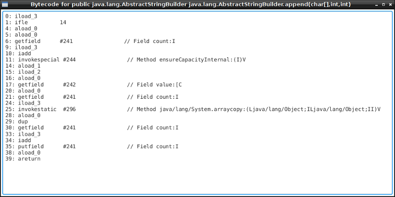 View bytecode of method