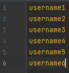 usernames.csv format