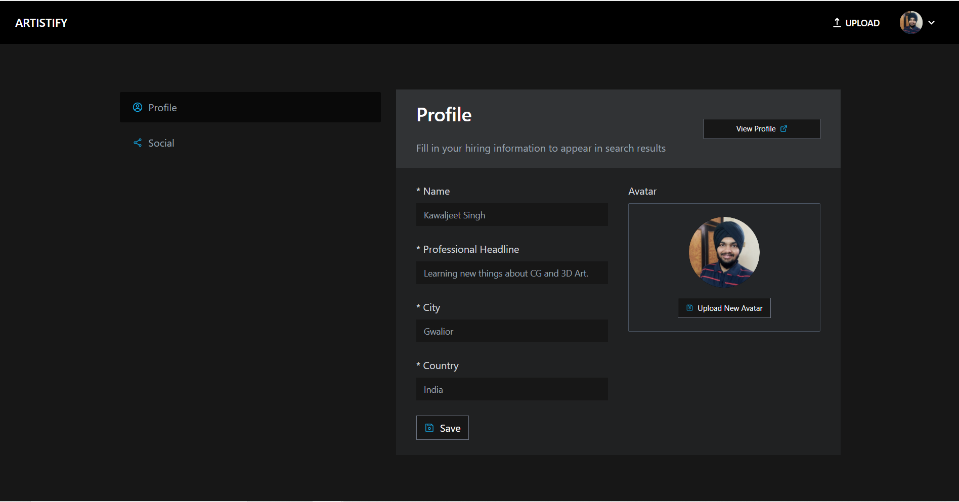 Settings Profile