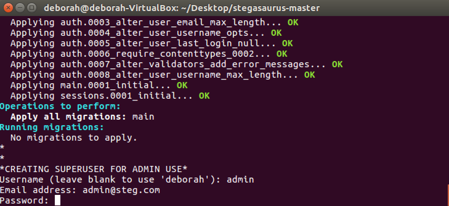 lincreatesuperuser