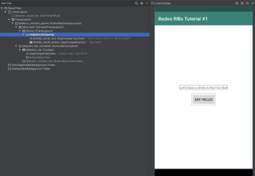 View hierarchy of HelloWorld RIB