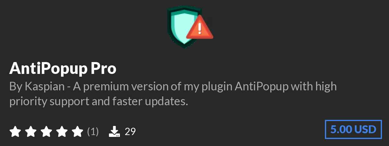 Download AntiPopup Pro on Polymart.org