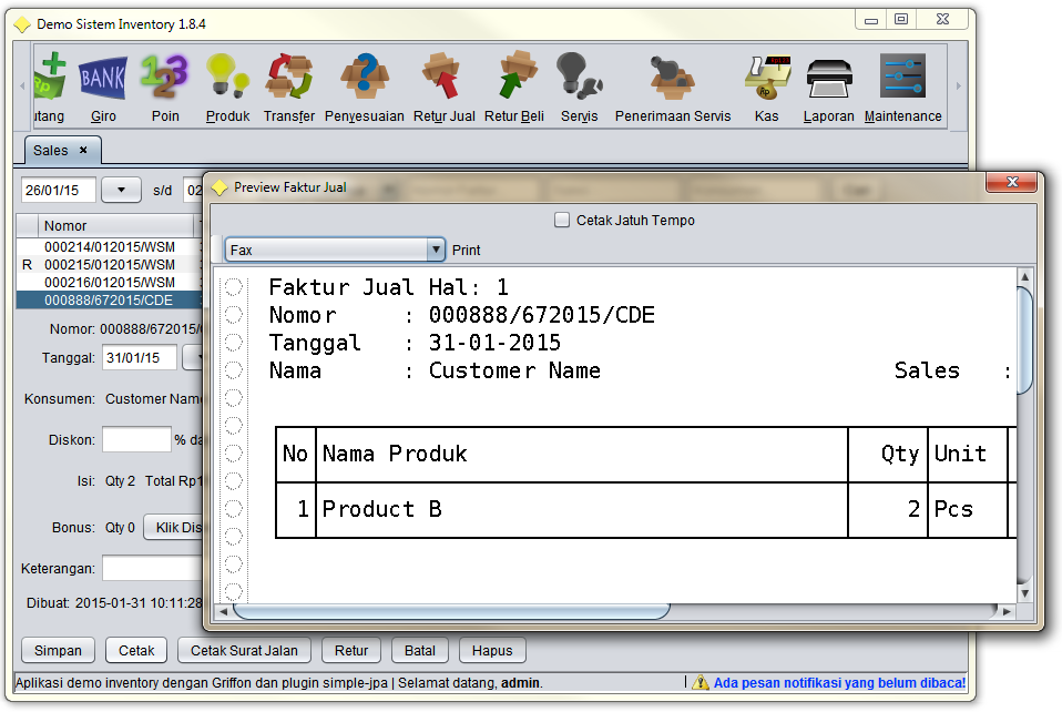 Print To ESC/P Invoice Printer